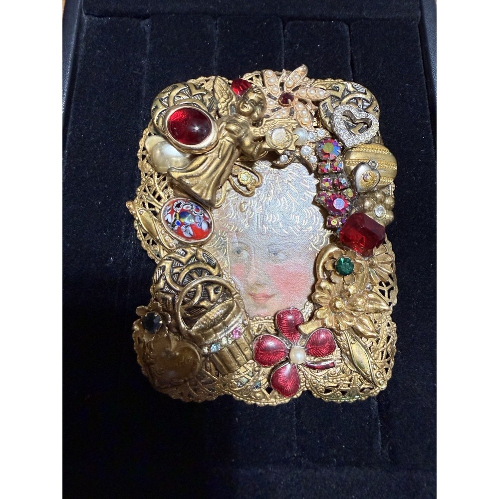 Unique One Of A Kind Large Victorian Style Brooch Made Of Salvaged Jewelry